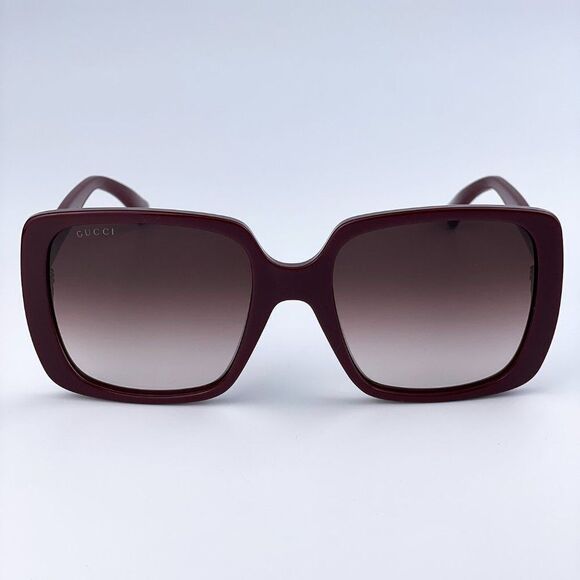 NEW GUCCI GG0632S 003 Burgundy Red Gradient Square Oversized Women Sunglasses - Picture 3 of 12